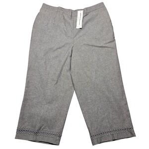 Alfred Dunner Capri Pants Womens 16 Bella Vista Embroidered Hem Classic Fit NWT‎